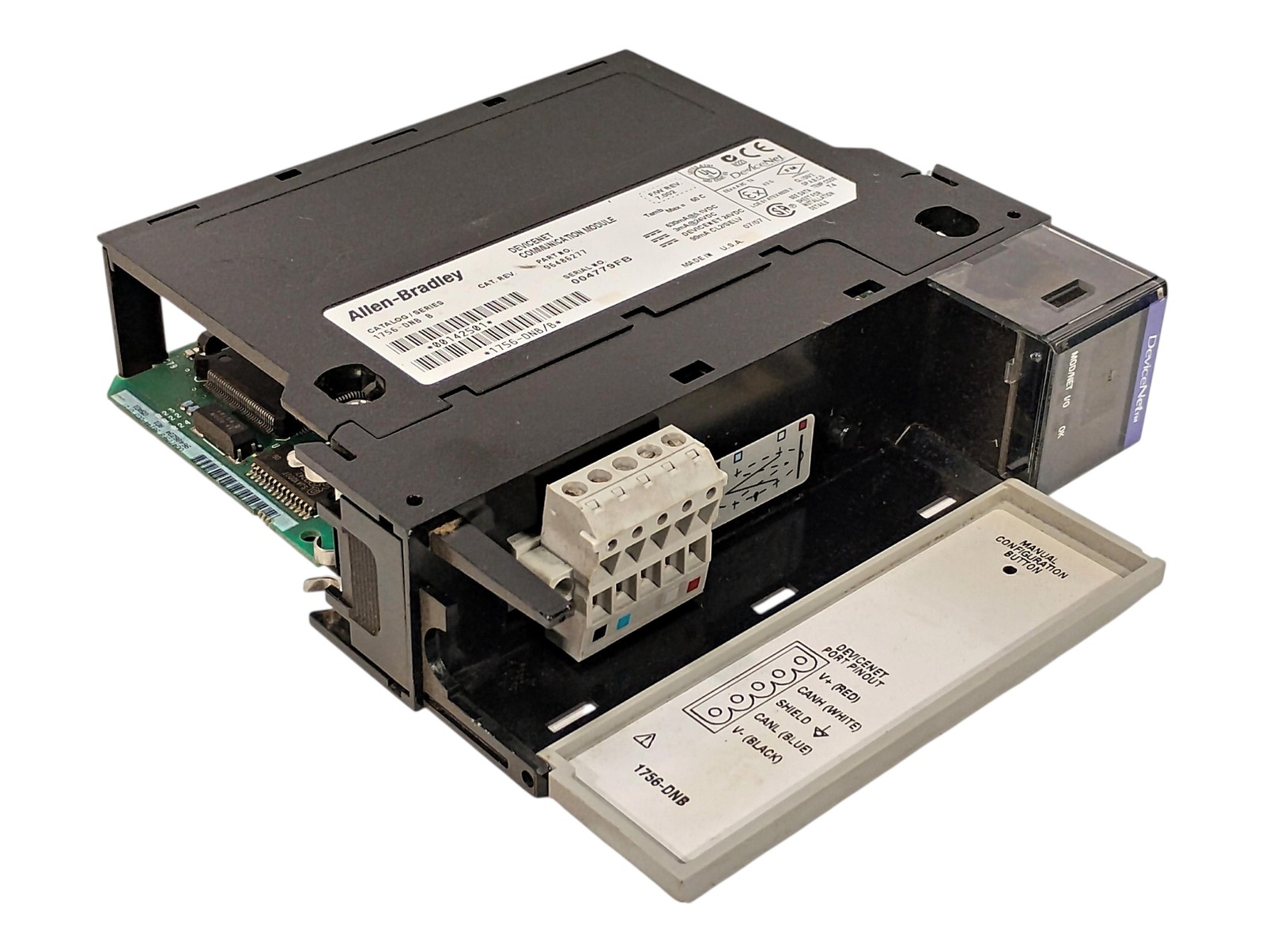 Allen-Bradley 1756-DNB Ser B F/W Rev 7.002 24 VDC Digital PLC Module No Cat Rev