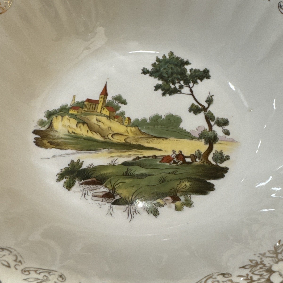 American Limoges Chateau France 8.75” Serving Bowl Warranted 22K