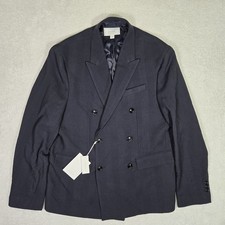 Giacca blazer Zara Origins lana italiana uomo US 40 blu navy due bottoni punta NUOVO