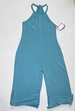 Fabletics Smooth As Hell Mock Neck Halter Jumpsuit Teal XL New With Tag