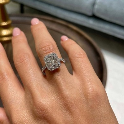 Platin Ehering Diamant 2,50 ct E F VVS2 IGI Lab Grown Radiant Cut PT950