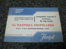 NEW Hartzell Propeller Owners manual & Logbook 115M softcover