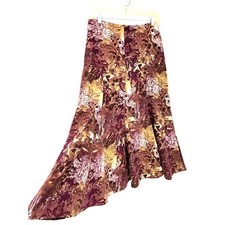 Vintage Christopher Banks Floral Burgundy Long Skirt Size 4