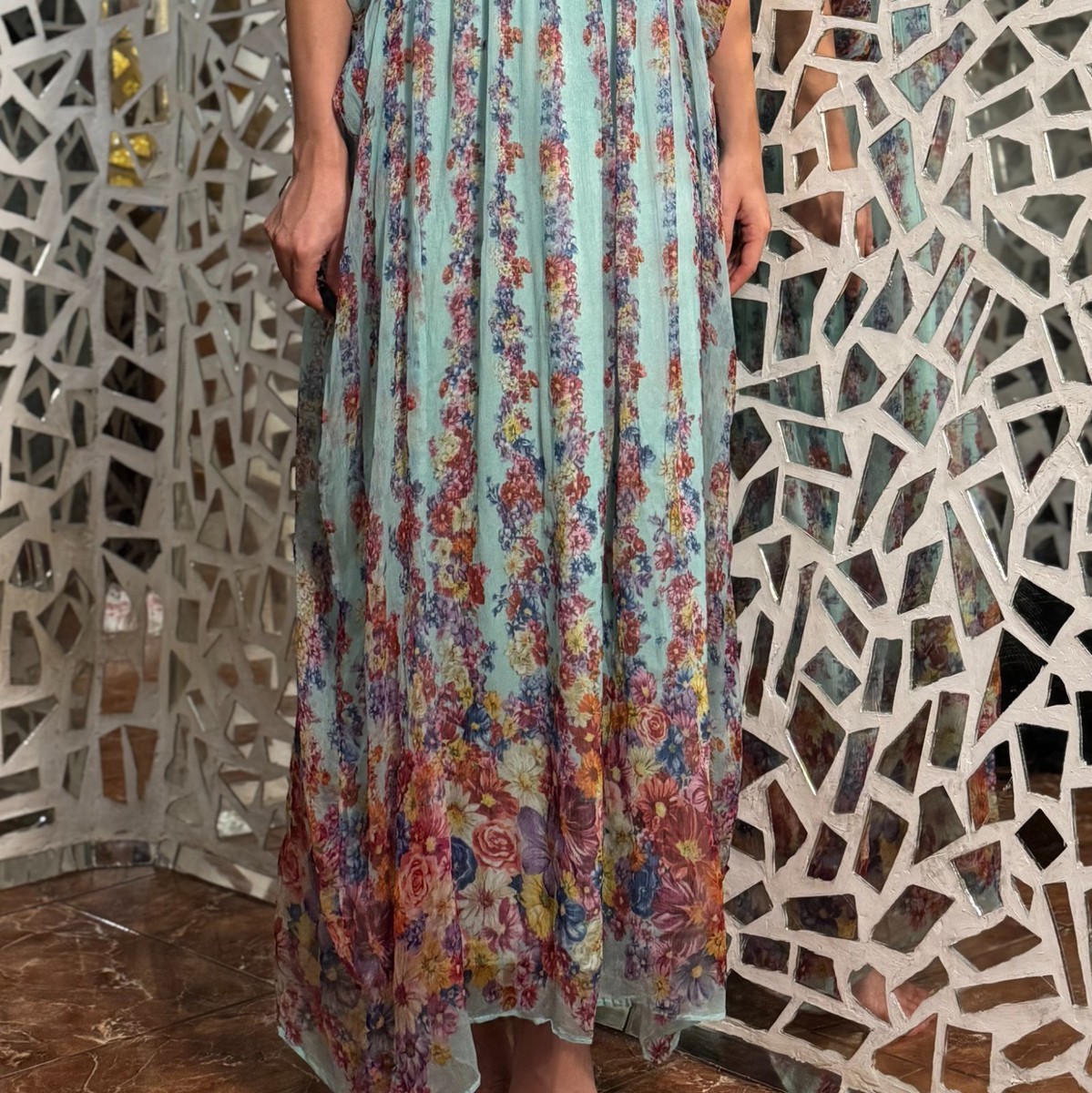 Robe D'été René Derhy Coton – Motif Floral Et Perles, Taille T38/M, Occasion Très Bon état