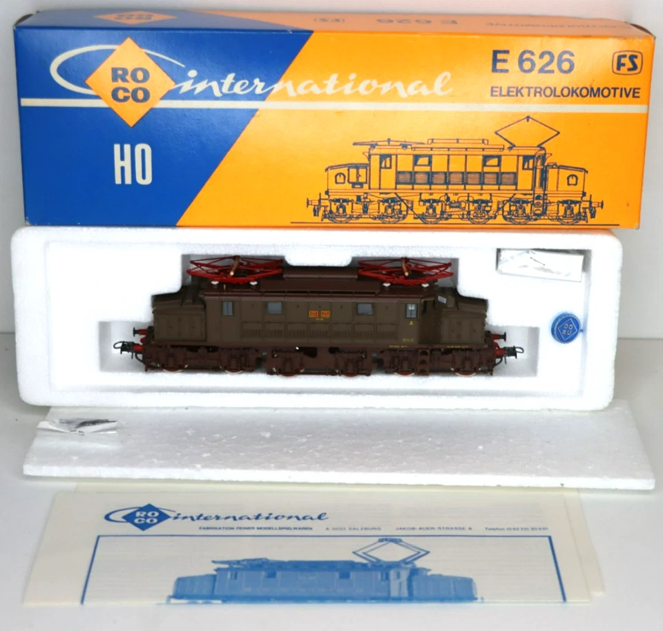 ROCO 04187A, E-Lok E626 der FS, braun, H0- 2-Leiter DC, gebraucht, Okt.