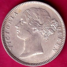 East India Company 1840 Queen Victoria facing left dividing legend 1 rupee#Z1