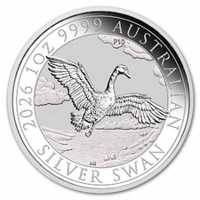 10th Anniversary of the Swan 2026 1 oz $1 Pure Silver Coin  Australia Perth Mint 83.04 per troy oz