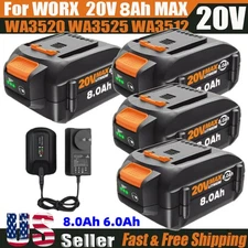 For WORX 20V 6.0/8.0Ah Battery Extend Lithium-Ion WA3525 WA3575 WA3520