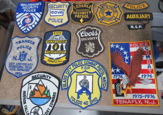 Collection of Vintage Obselete Patches Police Tenafly Teaneck Coors GE