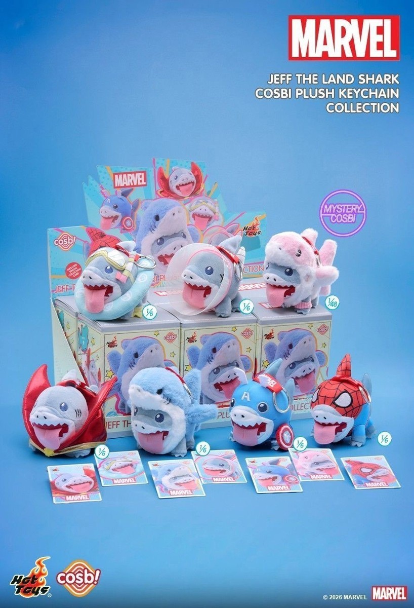 Cosbi MARVEL Jeff the Land Shark マスコット Hot Toys X Marvel Jeff The Land Shark Cosbi Plush Keychain Full