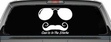 Cool Is In The Stache Mustache Funny Car or Truck Window Vinyl Decal Sticker