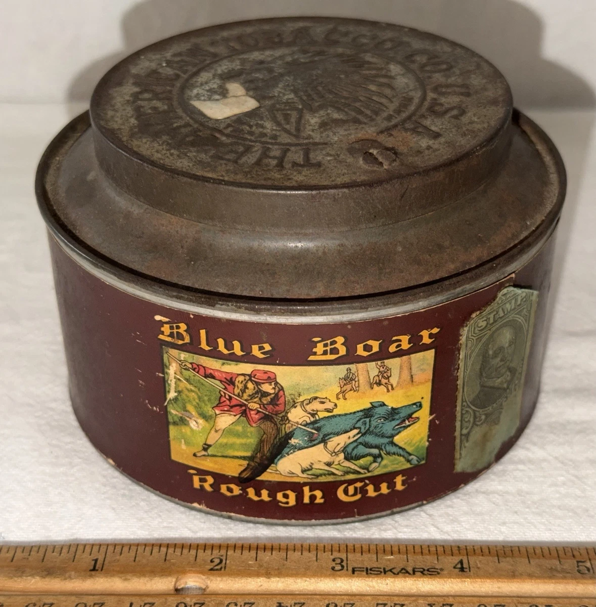 blue boar rough cut tobacco tin Blue Boar Tobacco Tin