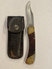 Vintage Schrade USA LB7 Lockback Folding Knife w/ Original Leather Sheath