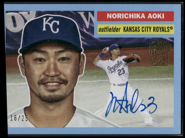 2025 Topps Archives Norichika Aoki 1956 Topps Fan Favorites Auto Blue Foil #/25