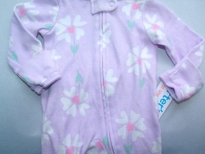 Baby Girl Clothes New Newborn Just One You Carter's Purple Floral Footed Outfit