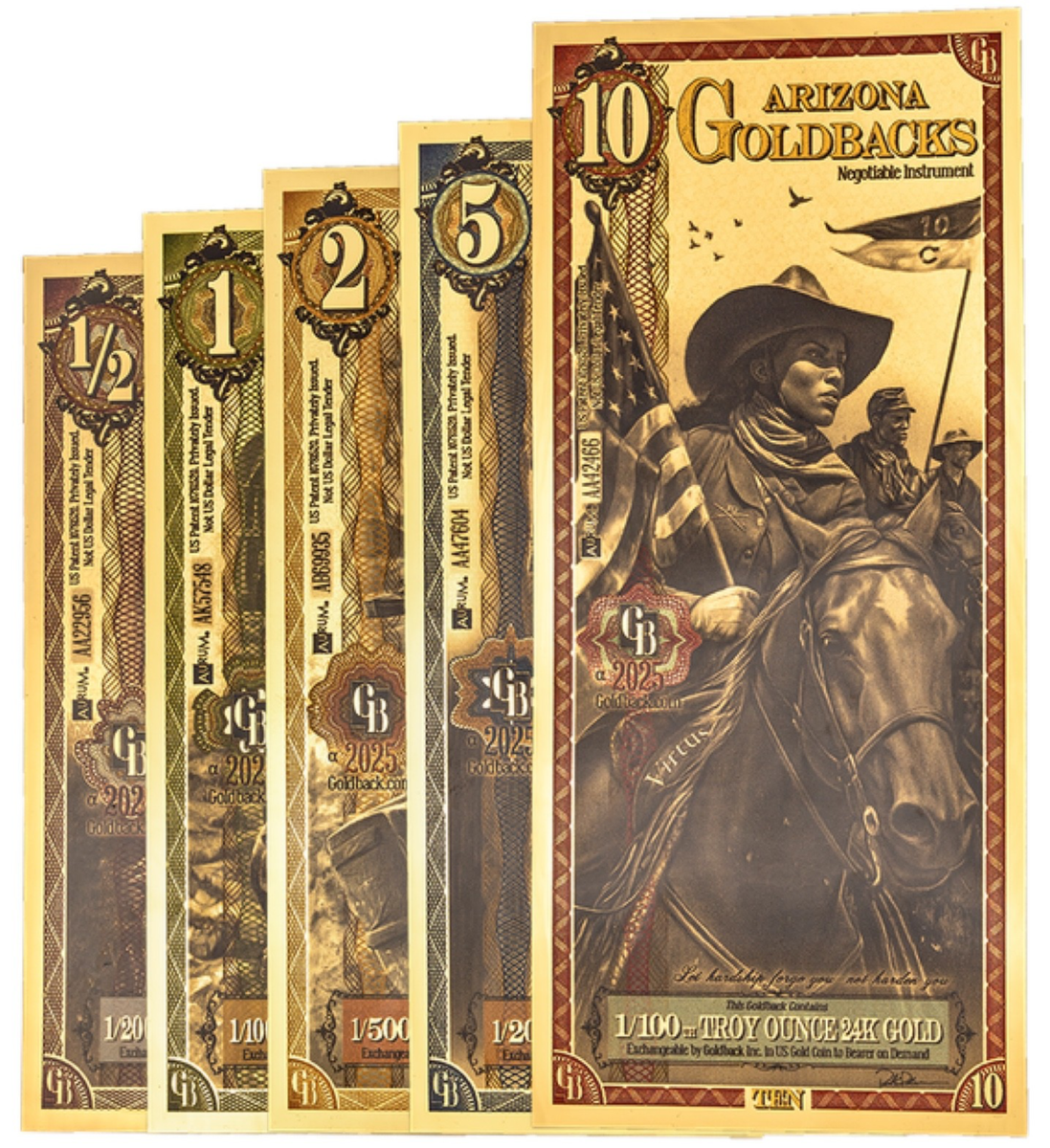 2025 Arizona Goldback Starter Set *ALPHA SERIES* (1/2, 1, 2, 5