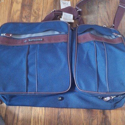 Samsonite Silhouette 4 Blue Garment Bag Adjustable Straps Carry On Solid