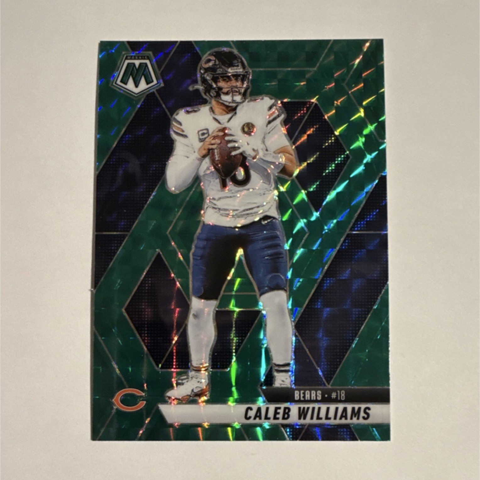 2025  Mosaic Caleb Williams Chicago Bears Green Mosaic Prizm #22 Football