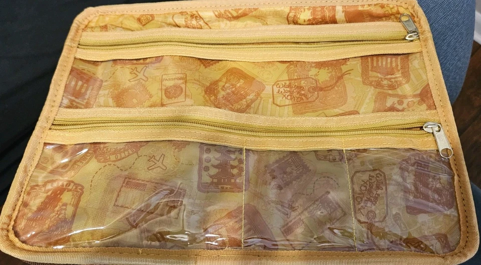 SAMANTHA BROWN Faux CROC  Embossed Green Toiletry Bag Travel Case Organizer  - Image 3 of 4