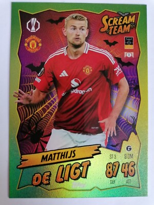 Topps Match Attax 2024/25 De Ligt Scream Team Manchester United Champions League