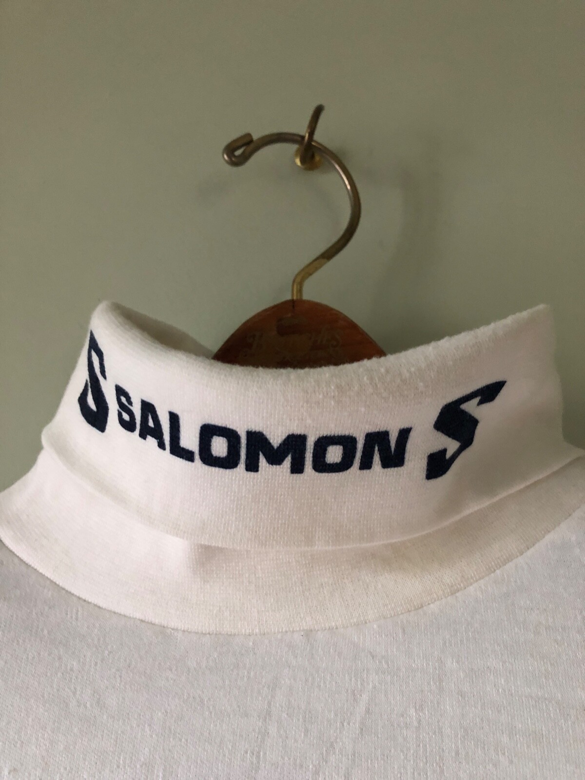 Maglione sci Salomon vintage anni 90 80 sottomaglia bianco tartaruga M made in USA