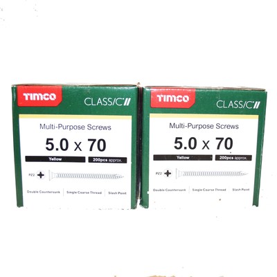 400 Stck. Timco 5 x 70 mm Classic II Holzschrauben Senken Pozi Mehrzweckschraube