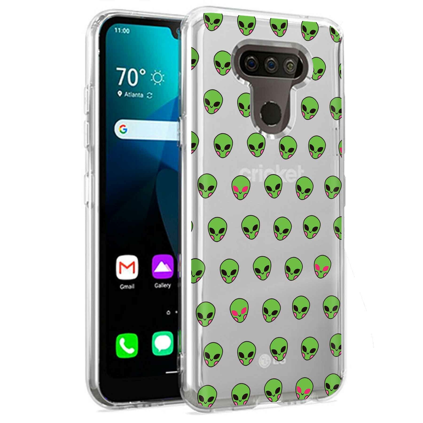 Phone Case for LG Harmony 4,Premier Pro Plus,K41, Alien Heads Pattern Print