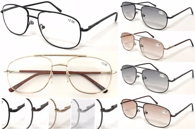 Doppelsteg Pilot Metall Lesebrille Federscharniere flexible Arme R130