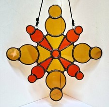 Sunny Color Bubbles Stained Glass Unique Abstract Suncatcher Window Wall Hanging
