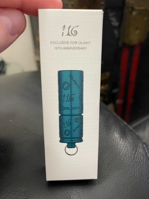 Olight I16 Blue Keychain Flashlight, Olight 16th Anniversary