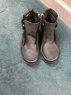 Rick Owens Men's Distressed Suede Black Dunks Boots Size 41 Side Zip 