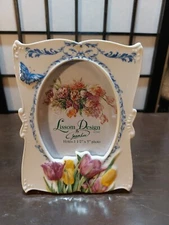 Lissom Design Ceramic Frame  6.5" Tall. Floral design. 