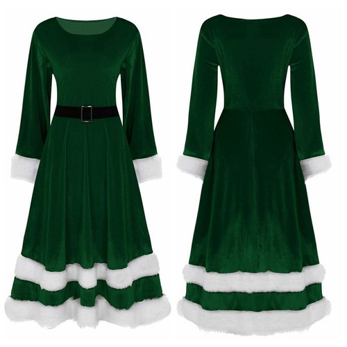Womens Xmas Mrs Santa Claus Costume Elegant Sweetie Christmas Fancy Dress Up - Picture 8 of 31