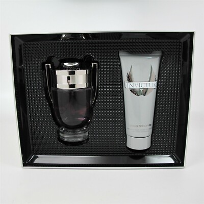 INVICTUS by Paco Rabanne 2 Pc Set: 3.4 oz EDT Spray & 3.4 oz Shower Gel NIB