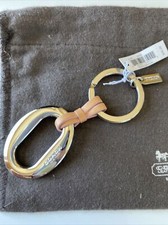 Coach Silver  Leather Key Ring