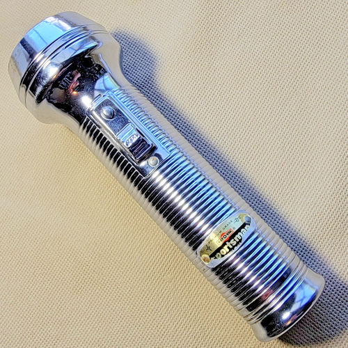 Lampe De Poche Vintage Ray-O-Vac Chrome - Ancien Modèle Made In USA, Occasion