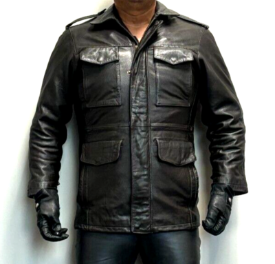 U.S. Cavalry Brown Leather Army Style M65 Coat Jacket Size M | eBay