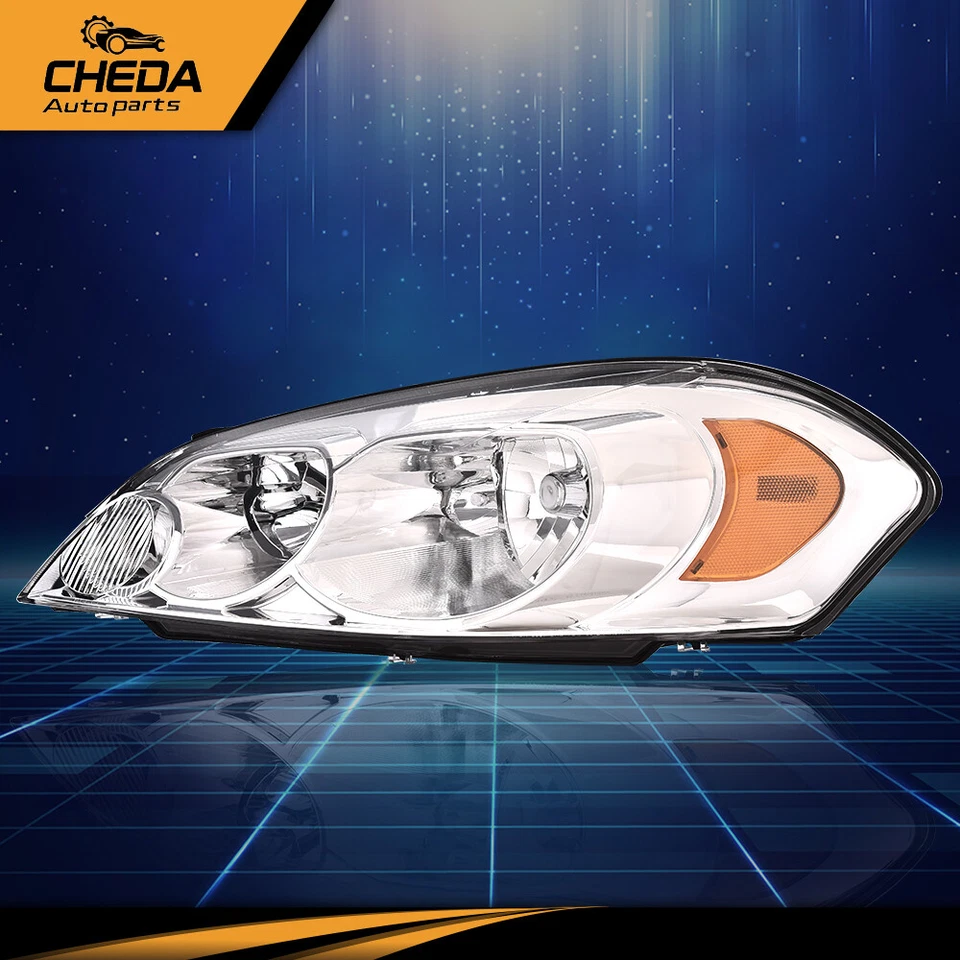 Ajuste para Chevrolet Impala 2006-2016 carcasa cromada ámbar faros lado del conductor Foto 2 de 4