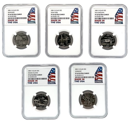 1999 thru 2009 S Clad Quarter 56 Coin Set NGC PF69 UC Made In USA Holder w/Case - Picture 4 of 12