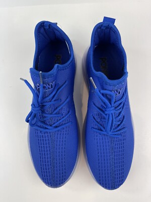 PONY PP1-Base Men's Knit Athletic Shoes Lace Up Blue Sneakers Size