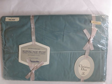 Wamsutta Christian Dior Full Flat Sheet Verde Green NIP Supercale Plus No-Iron 