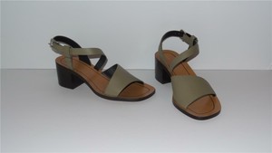sage leather sandals