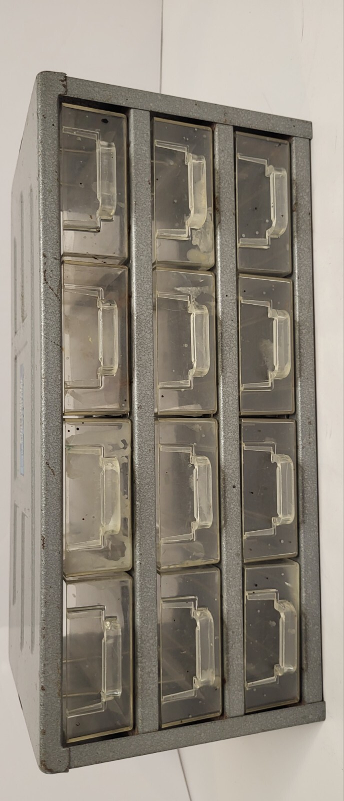 Vintage Union Steel Chest Stackmaster 12 Drawer Bin Organizer Nut, Bolt