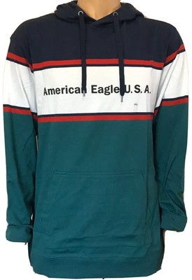 NWT American Eagle Men's Colorblock Graphic Pullover Hoodie XXL 2X | eBay