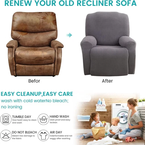 Elastischer Relaxsessel 1-Sitzer Sofa Bezug Schoner Liegesessel Bezug Schoner - Bild 6 von 56