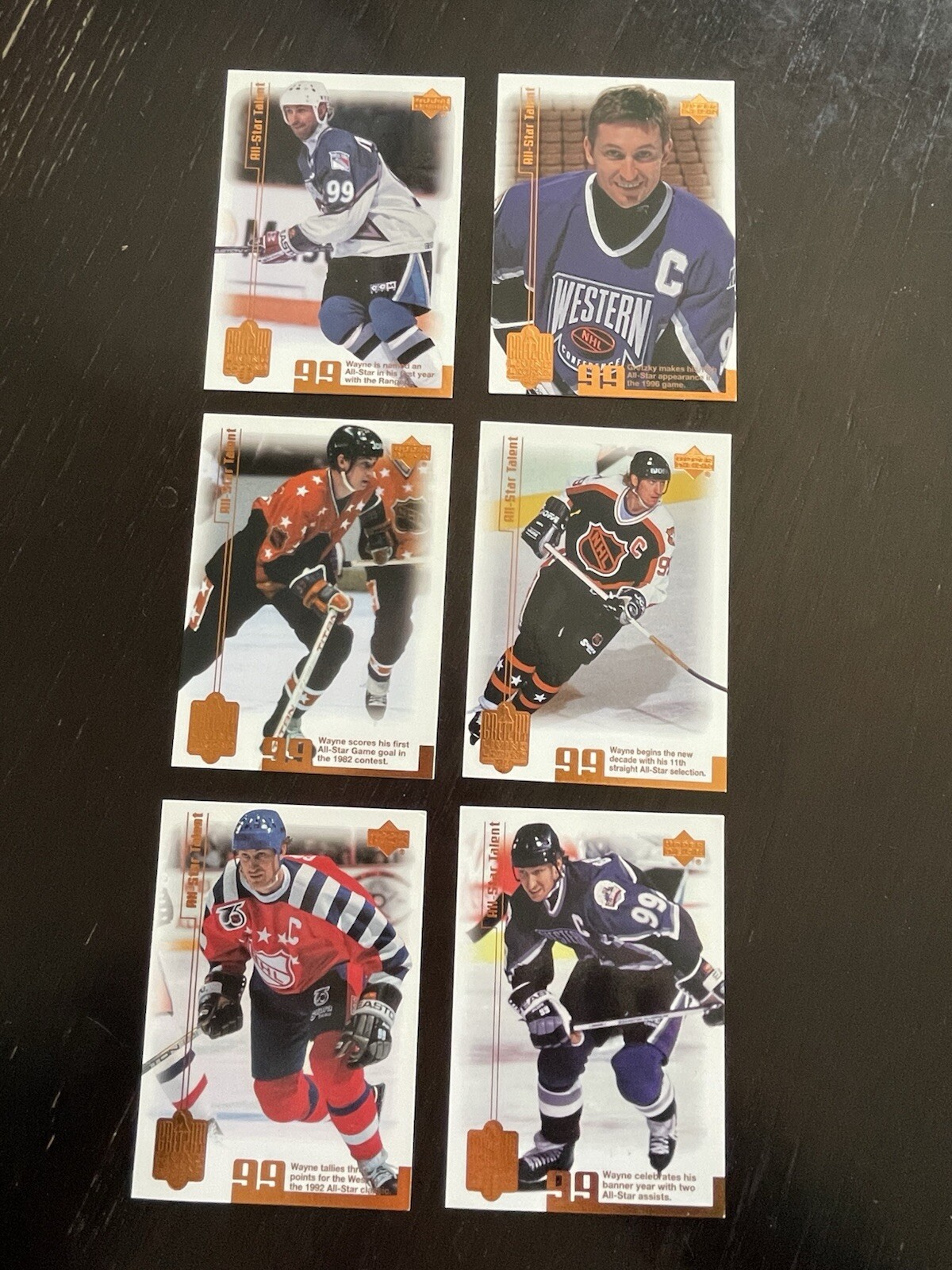 1999-00 Upper Deck Wayne Gretzky All-Star Talent Lot of 6 Unique Hockey Cards