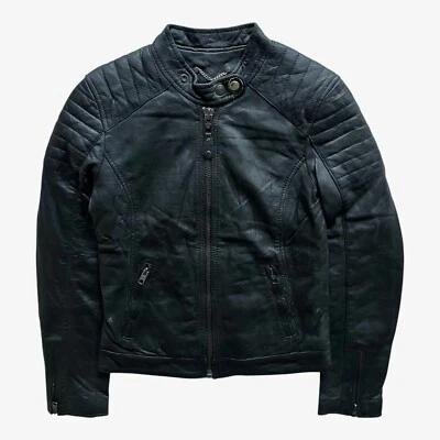 Chaqueta de motociclista de cuero negra Schott Perfecto vintage años 90 para mujer, motocicleta punk - Imagen 1 de 4