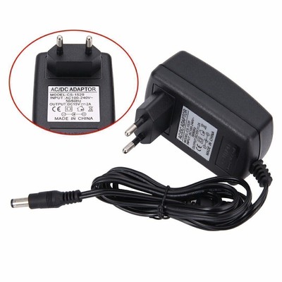 AC/DC 15V Stecker Netzgerät 2A 5.5mm Trafo Netzteil Adapter Universal EU Plug!!