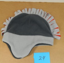 Childrens Place Gray Orange Fleece Hat Size S/M 4-7 Years New B24