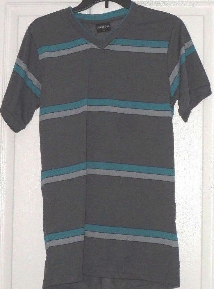 CANYON CLUB MEN'S T-SHIRT SIZE S- M -L GRAY RED WHITE BLUE
